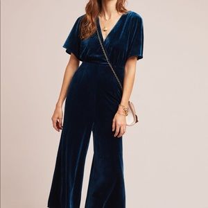 Anthropologie Luna Velvet Jumpsuit